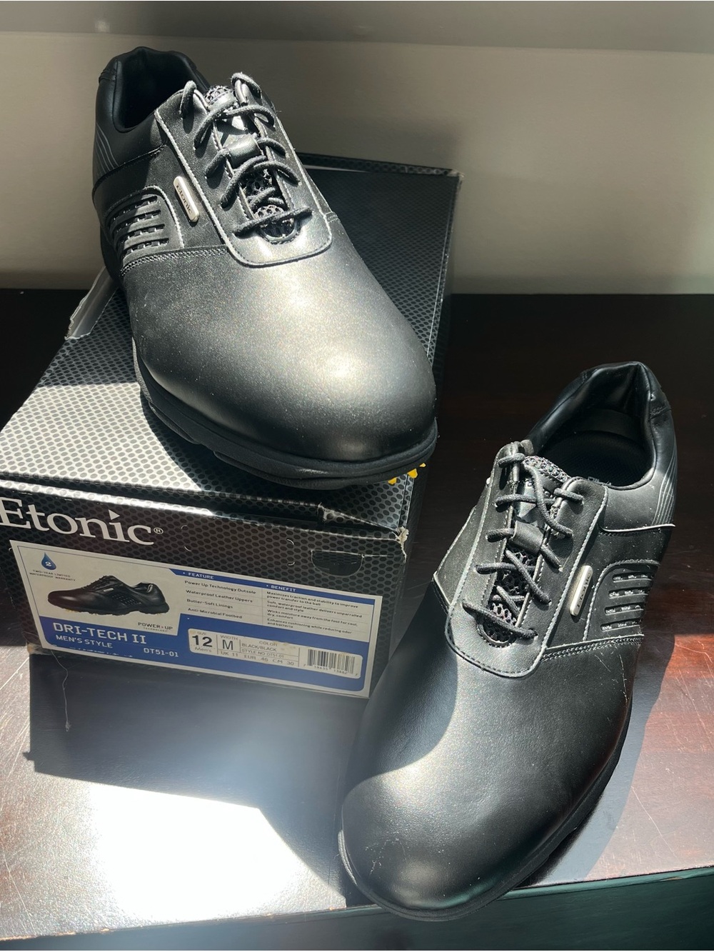 Etonic Men’s Dri-Tech II Black Leather Golf Shoes